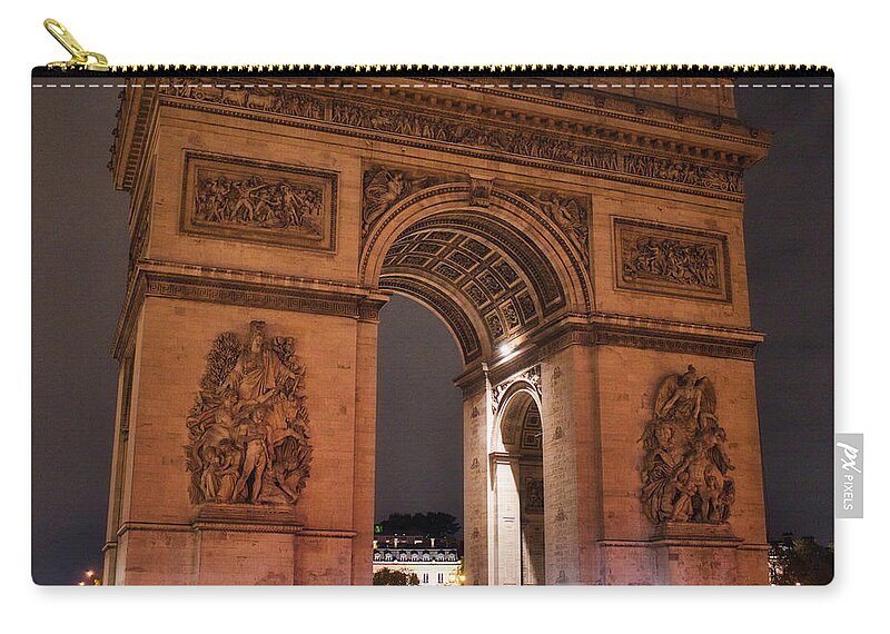 Arch Carry-all Pouch featuring the photograph Arc De Triomphe Night Glow by Portia Olaughlin