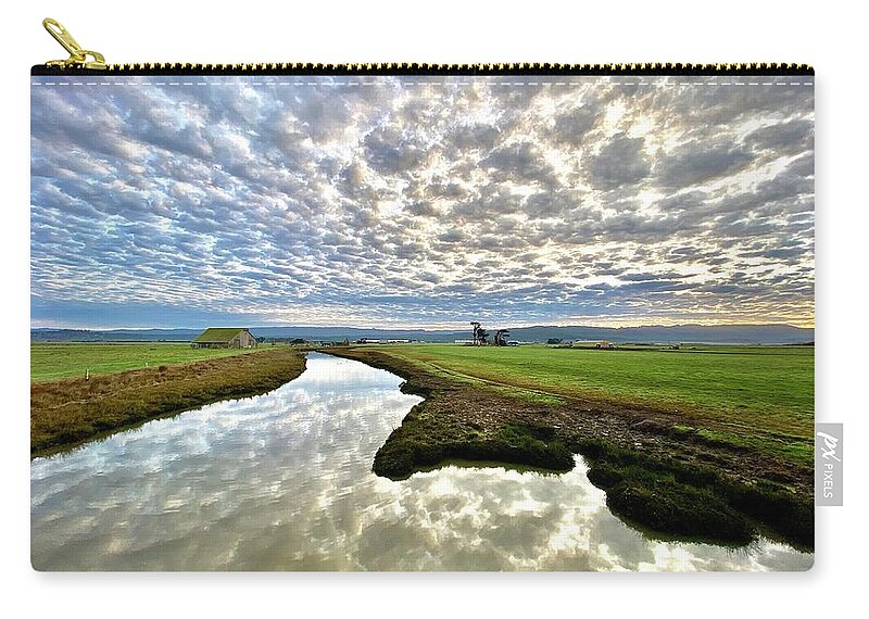 Arcata Zip Pouch featuring the photograph Arcata Bottoms by Daniele Smith
