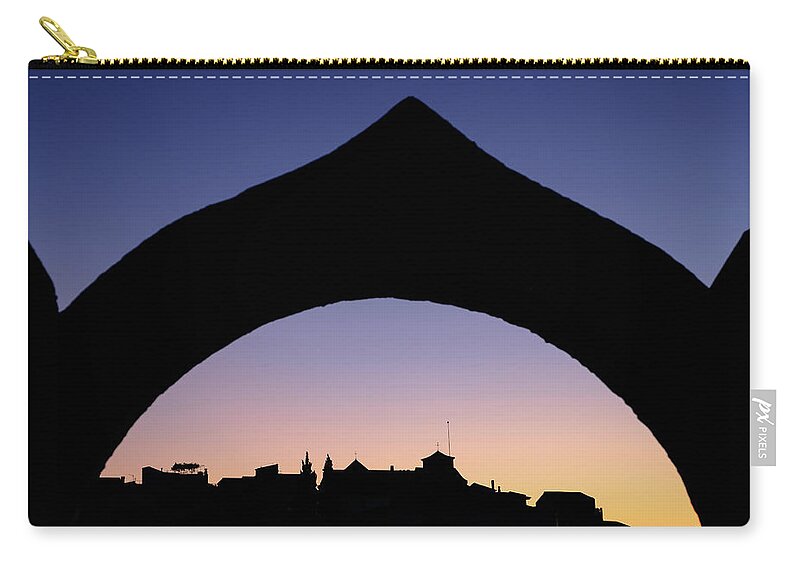 Moorish Zip Pouch featuring the photograph Arch silhouette by Gary Browne