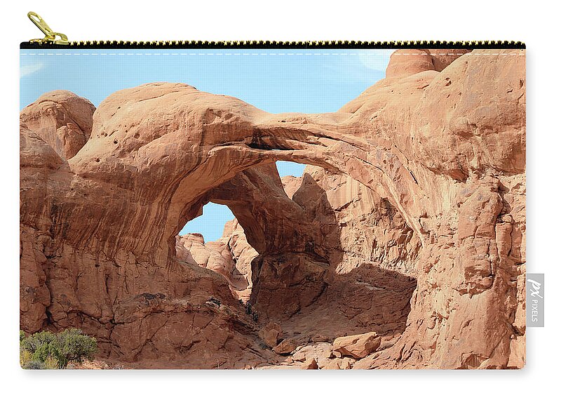 Arches National Park Carry-all Pouch featuring the photograph Arches National Park - Double Arch by Richard Krebs