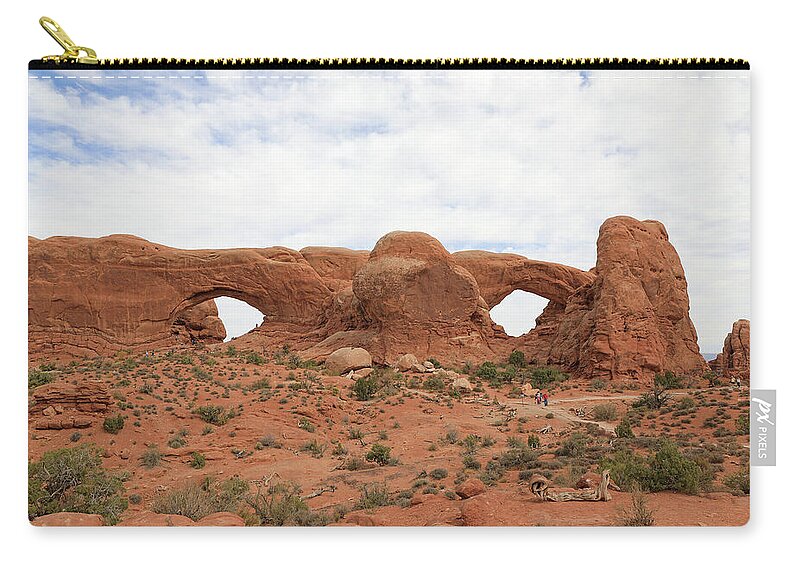 Arches National Park Carry-all Pouch featuring the photograph Arches National Park - North and South Windows by Richard Krebs