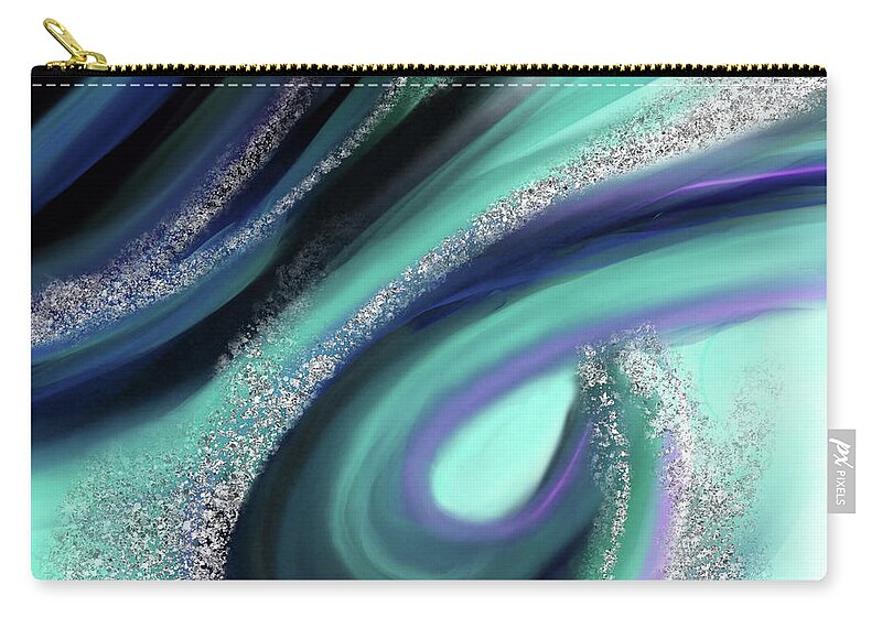 Abstract Zip Pouch featuring the painting Arctic Azure II by Rachel Emmett