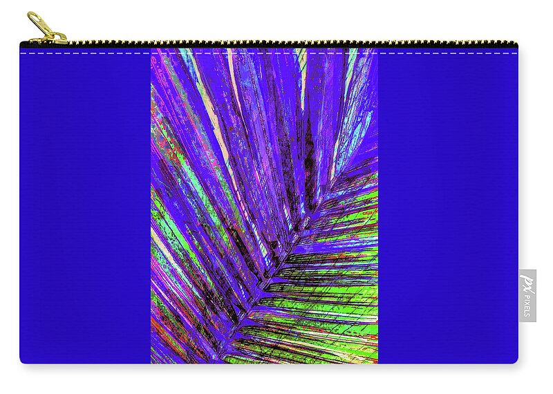 Palm Artwork Zip Pouch featuring the digital art Areca Peacock Plume by Pamela Smale Williams