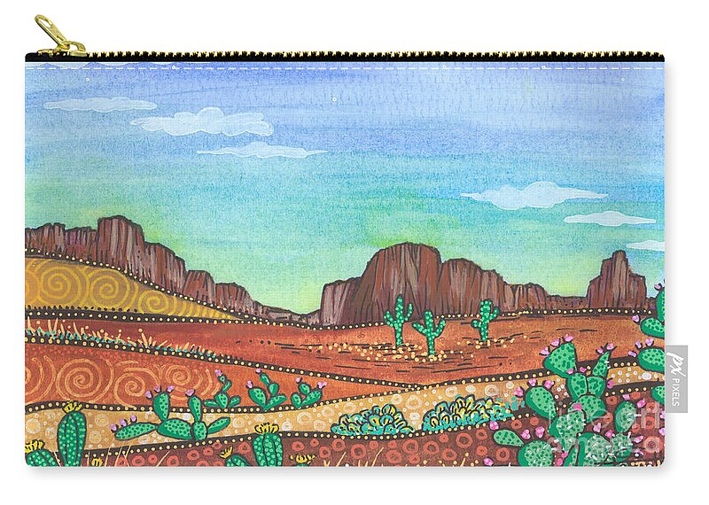 Arizona Landscape Carry-all Pouch featuring the painting Arizona Glow by Tanielle Childers