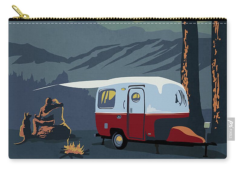 Retro Travel Carry-all Pouch featuring the painting Armadillo by Sassan Filsoof