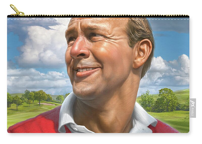 Jet Carry-all Pouch featuring the digital art Arnold Palmer Was Also a Pilot by Mark Fredrickson