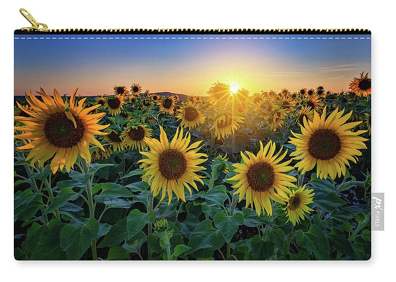 Sunflower Zip Pouch featuring the photograph Aroostook Sunset by Rick Berk