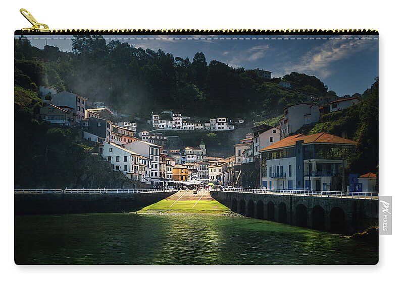 Asturias Zip Pouch featuring the photograph Arriving in Cudillero by Micah Offman