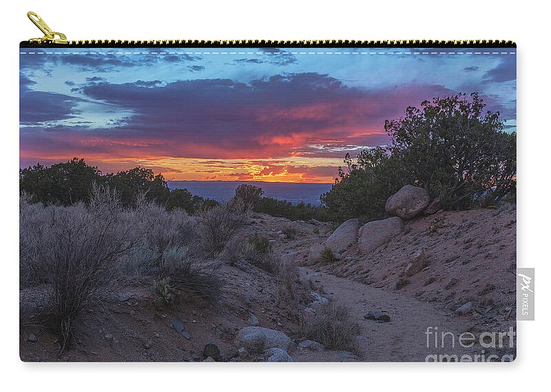 Landscape Zip Pouch featuring the photograph Arroyo Sunset by Seth Betterly