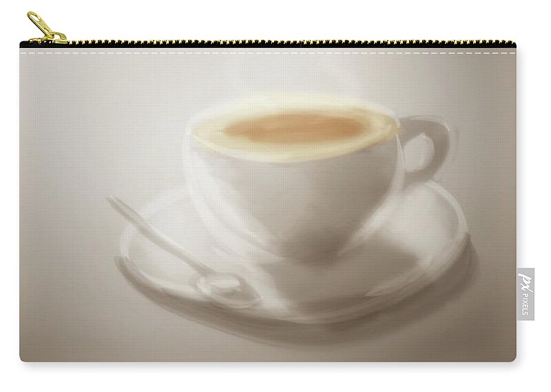 Coffee Zip Pouch featuring the digital art Art - Coffee Time by Matthias Zegveld