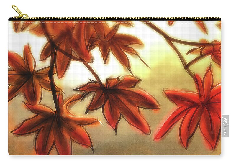 Nature Zip Pouch featuring the digital art Art - Colors of Fall by Matthias Zegveld