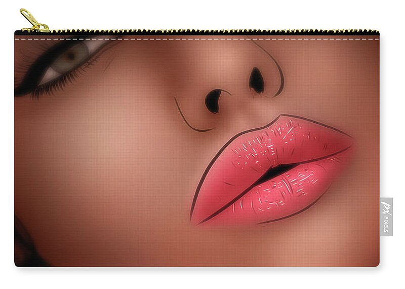 Kiss Zip Pouch featuring the digital art Art - Fruitful Lips by Matthias Zegveld