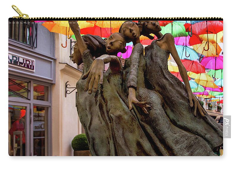 Sculptures Zip Pouch featuring the photograph Art Installations in Paris by Neala McCarten