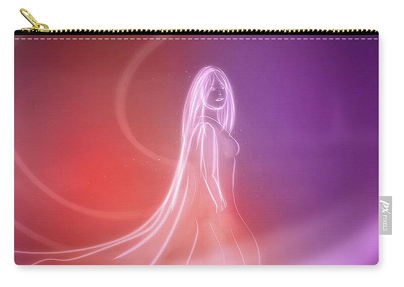 Angels Zip Pouch featuring the digital art Art - The Colorful Lady by Matthias Zegveld
