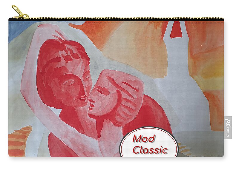 Fine Art Investments Zip Pouch featuring the painting Artchetypal Couple ModClassic Art by Enrico Garff