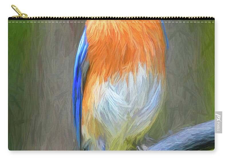 Bluebird Zip Pouch featuring the photograph Artistic Bluebird by Jerry Griffin