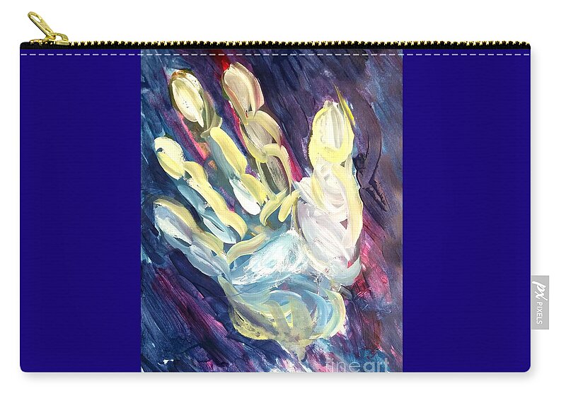 Artists Hand Zip Pouch featuring the painting Artists Hand by James McCormack