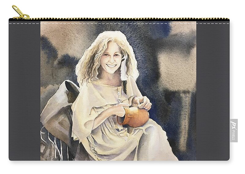 Potter Zip Pouch featuring the painting Artists Never Die by Brenda Beck Fisher
