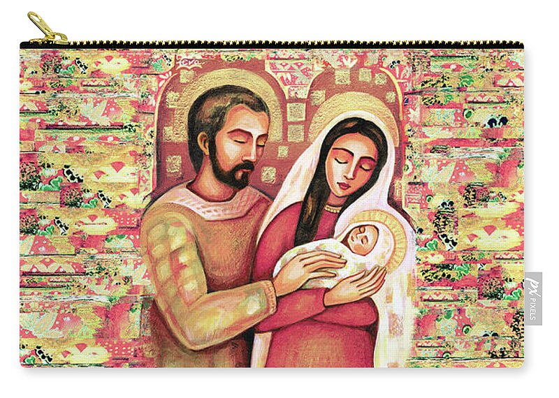 Holy Family Zip Pouch featuring the painting Holy Family by Eva Campbell