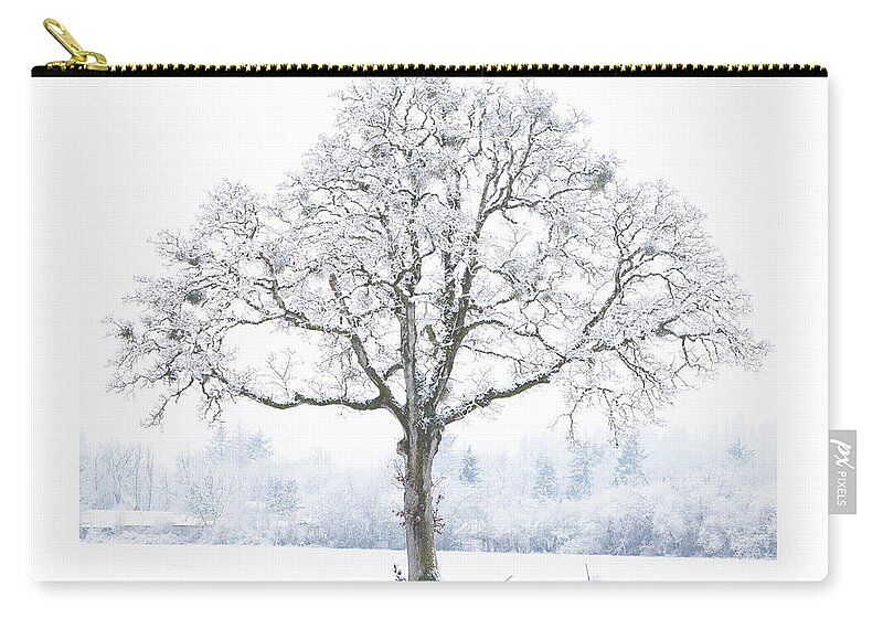 One Zip Pouch featuring the photograph Snow Tree by Catherine Avilez