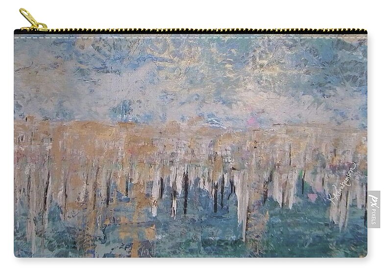 Coastal Abstract Zip Pouch featuring the painting Limitless Sky by Kristen Abrahamson
