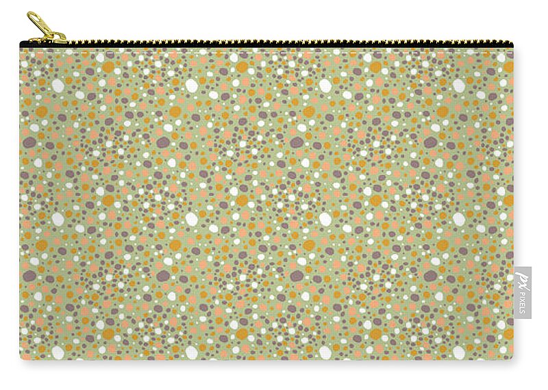 Pattern Zip Pouch featuring the painting Sage Pebble Pattern - Art by Jen Montgomery by Jen Montgomery