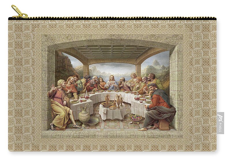 Christian Art Carry-all Pouch featuring the painting The Last Supper by Kurt Wenner