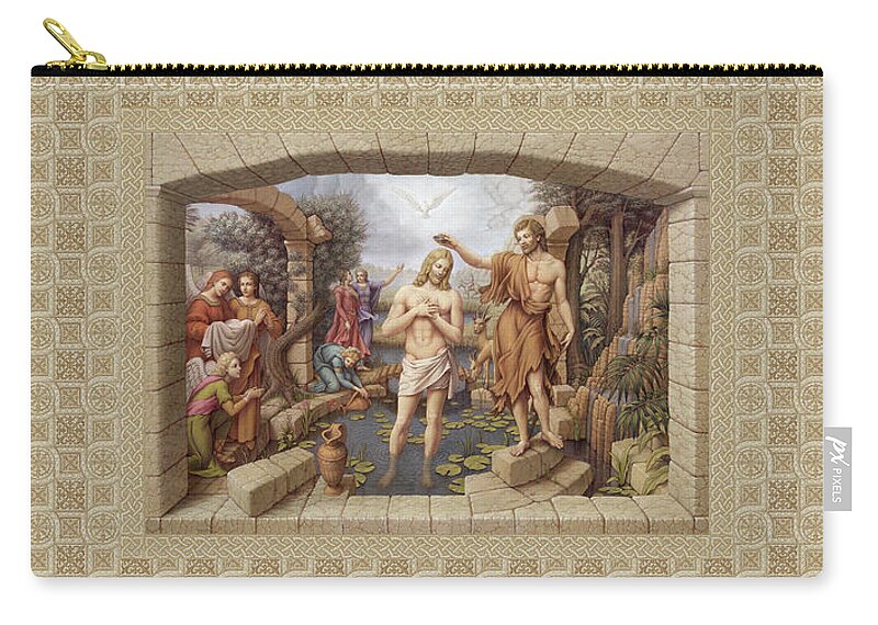 Christian Art Carry-all Pouch featuring the painting The Baptism of Christ by Kurt Wenner