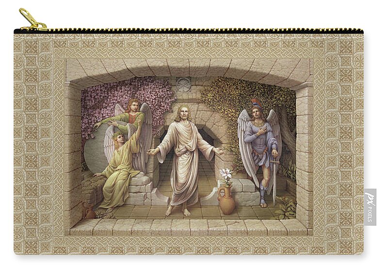 Christian Art Zip Pouch featuring the painting The Resurrection by Kurt Wenner