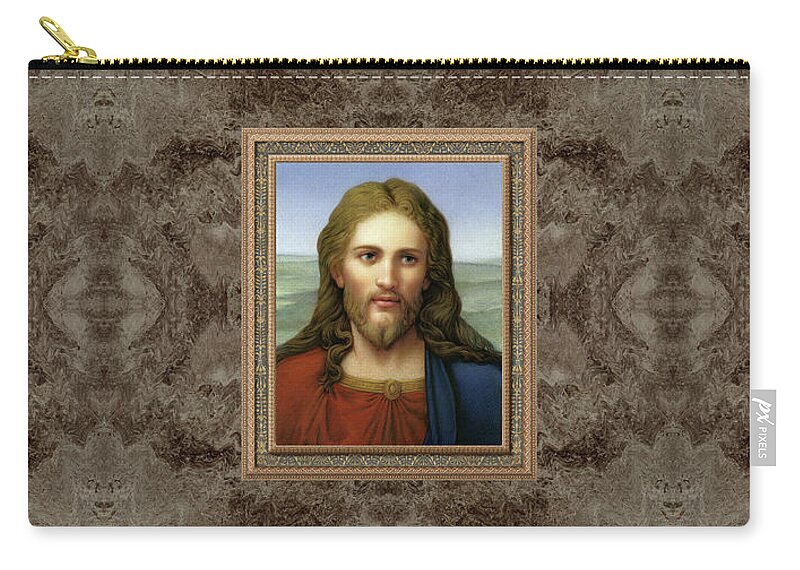 Christian Art Carry-all Pouch featuring the painting Christ in Red and Blue by Kurt Wenner