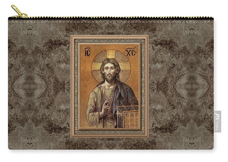 Christian Art Carry-all Pouch featuring the painting Byzantine Christ by Kurt Wenner