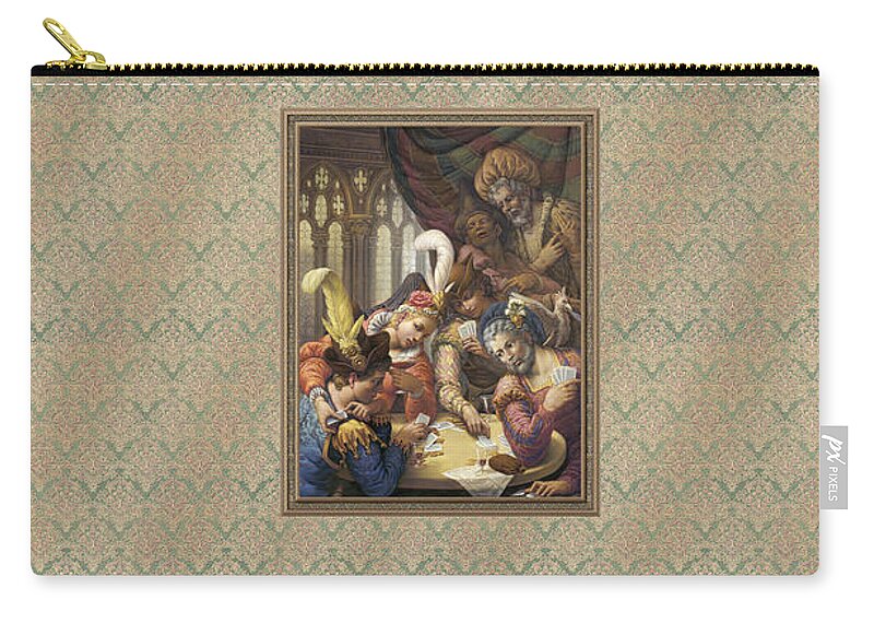 Card Players Carry-all Pouch featuring the pastel The Card Players by Kurt Wenner