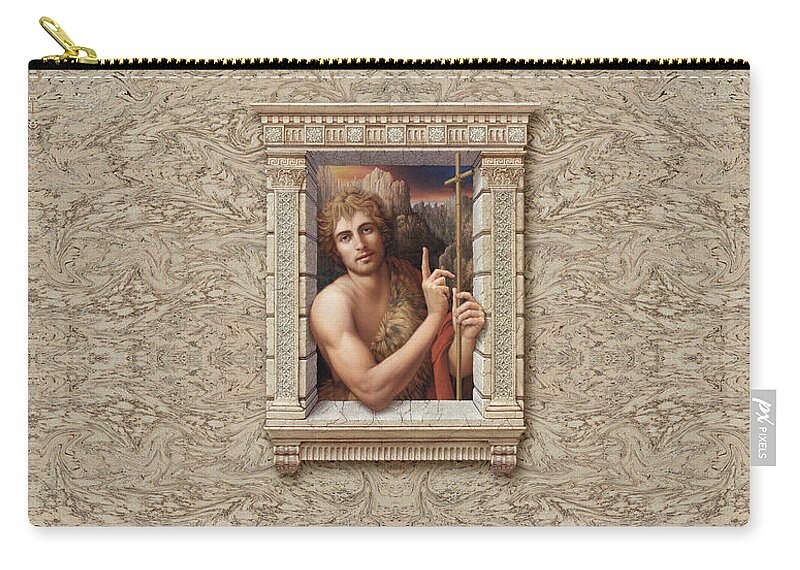 Christian Art Carry-all Pouch featuring the painting St. John the Baptist by Kurt Wenner
