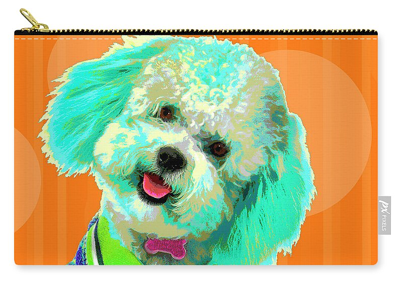 Dogs Zip Pouch featuring the photograph PopART Poodle by Renee Spade Photography