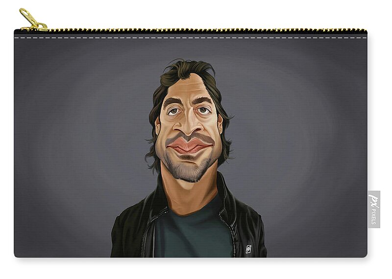Illustration Zip Pouch featuring the digital art Celebrity Sunday - Javier Bardem by Rob Snow