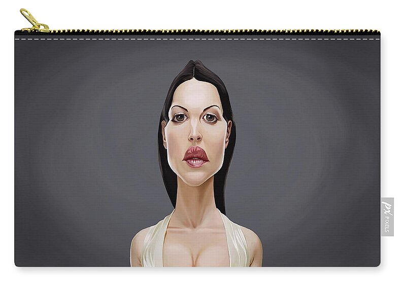 Illustration Zip Pouch featuring the digital art Celebrity Sunday - Monica Bellucci by Rob Snow