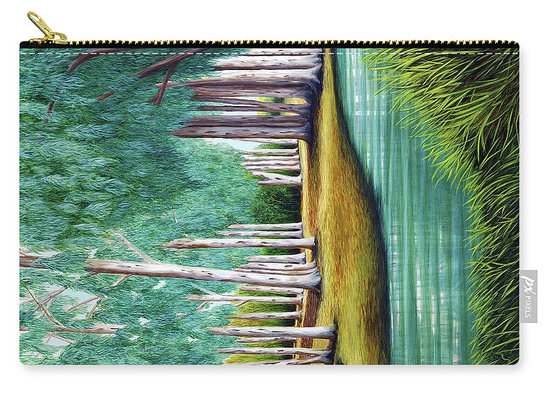 Large Prints Zip Pouch featuring the painting Beside Still Waters -prints of oil painting by Mary Grden