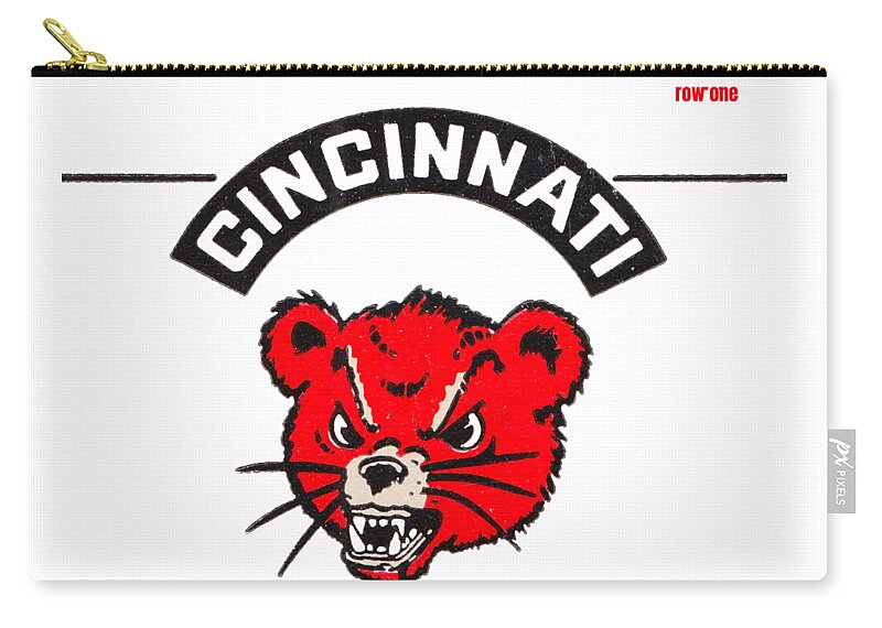  Zip Pouch featuring the mixed media Vintage Cincinnati Bearcats by Row One Brand