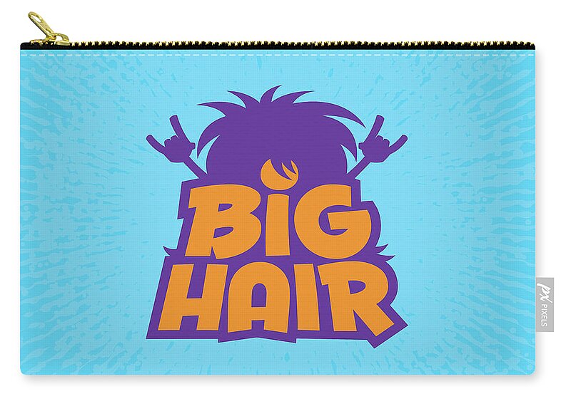 Metal Carry-all Pouch featuring the digital art Big Hair Band Logo by John Schwegel