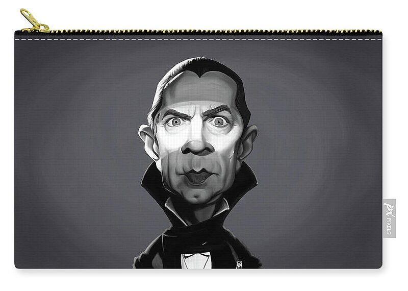 Illustration Zip Pouch featuring the digital art Celebrity Sunday - Bela Lugosi by Rob Snow