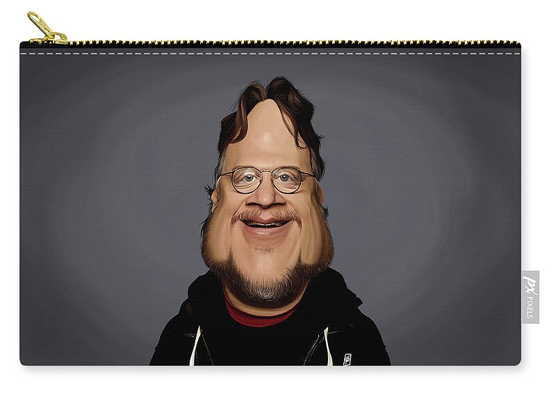 Illustration Zip Pouch featuring the digital art Celebrity Sunday - Guillermo Del Toro by Rob Snow