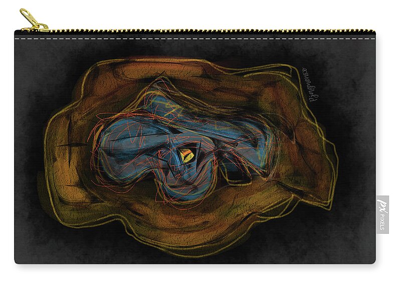 Amoeba Zip Pouch featuring the digital art Amoeba #43 by Ljev Rjadcenko