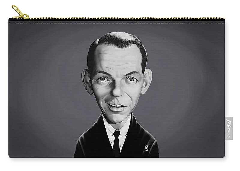 Illustration Zip Pouch featuring the digital art Celebrity Sunday - Frank Sinatra by Rob Snow