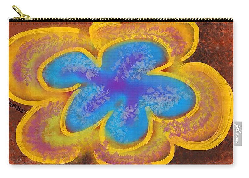 Blue Carry-all Pouch featuring the digital art Expansion by Ljev Rjadcenko