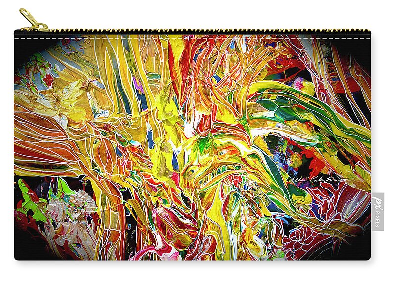 Wall Art Carry-all Pouch featuring the painting The Multi-Colored Spherical by Ellen Palestrant