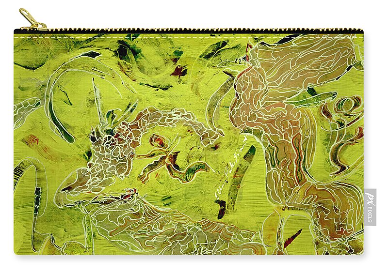 Wall Art Zip Pouch featuring the painting The Sky Springers by Ellen Palestrant