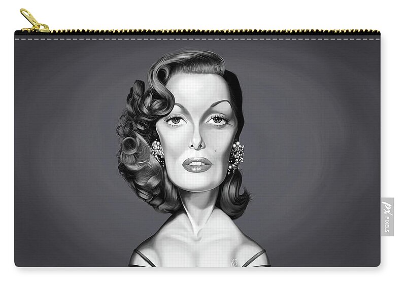 Illustration Zip Pouch featuring the digital art Celebrity Sunday - Jane Russell by Rob Snow