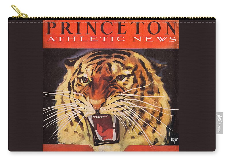 Lon Keller Zip Pouch featuring the mixed media 1938 Princeton Tiger Art by Row One Brand
