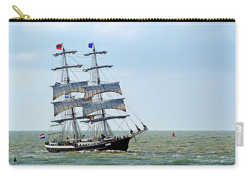 Two-master Zip Pouch featuring the photograph Two-Master Tall Ship Mercedes by Arterra Picture Library