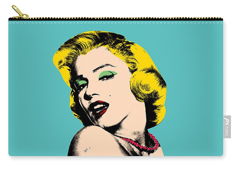 Pop Art Carry-all Pouch featuring the digital art Andy Warhol by Mark Ashkenazi